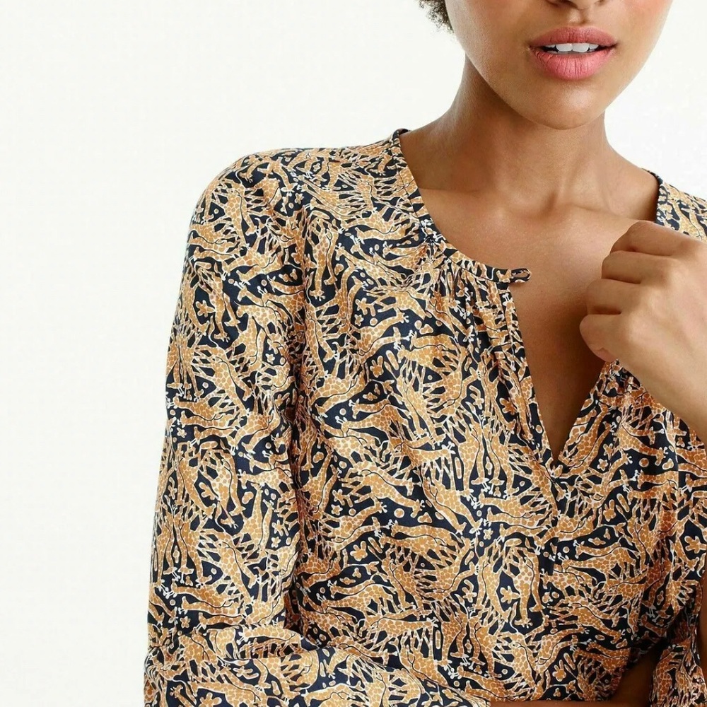 J. Crew Drakes London Giraffe Blouse - 4